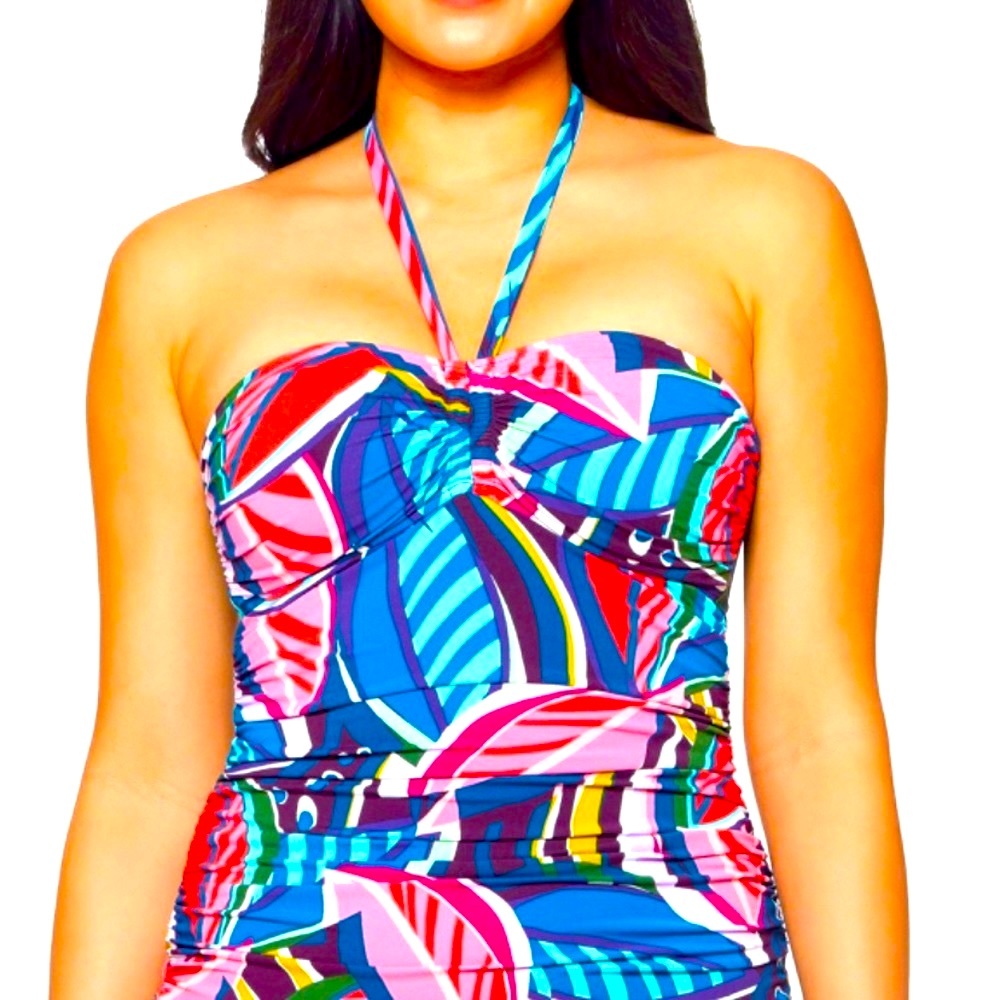 BLEU ROD BEATTIE TANKINI HALTER TOP SIZE 12 NEW W TAGS 💙